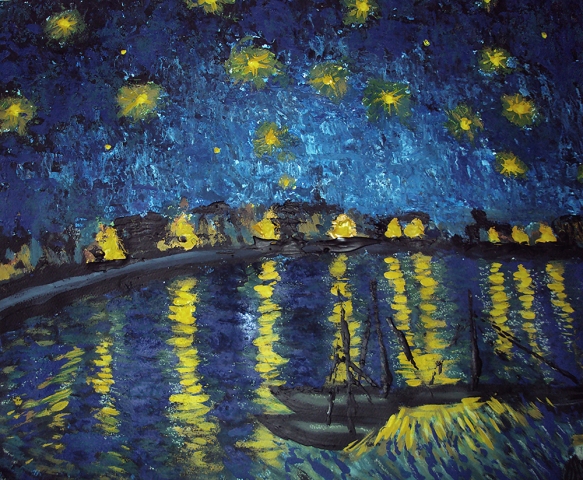 Starry Night Over the Rhone 50x70cm van Gogh-αντίγραφο ζωγραφική Κυριάκος Μαυρίδης