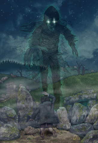 Tolkien illustrations Fellowship of the ring Frodo attacked by a Barrow-wight