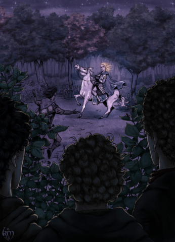 Tolkien illustrations Fellowship of the ring The meeting with Glorfindel