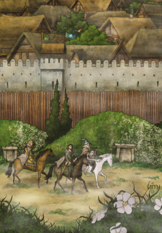 Tolkien The Two Towers Approaching Edoras